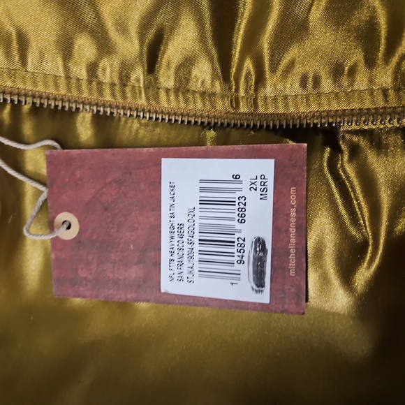 Mitchell and Ness Satin Gold San Francisco 49ers Heavyweight Jacket. XXL - Picture 13 of 16